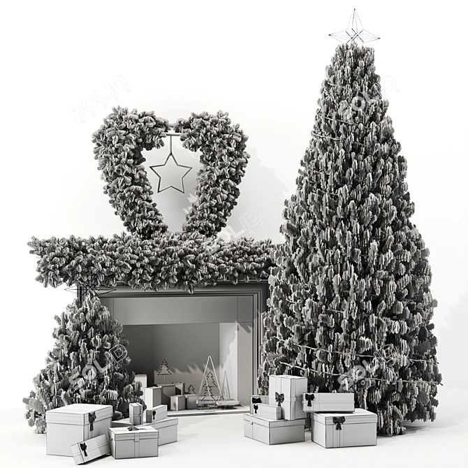 Luxury Christmas Tree Set 3dsmax 3D model image 5