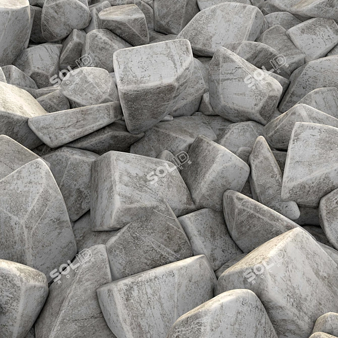 Polygon Stone Texture 3D Model 3D model image 2