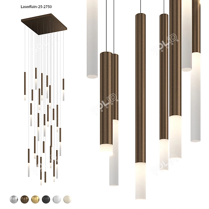 Modern Minimalist LED Pendant Light 3D model image 1