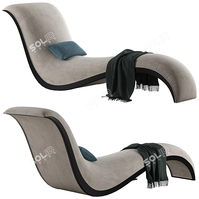 Modern Elegance Chaise in Marin 3D model image 1