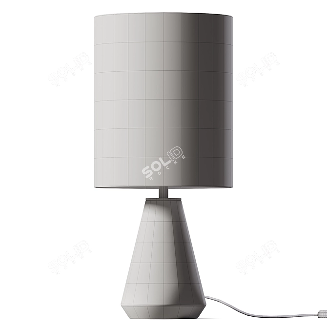 Modern Ribbed Ivory Angle Lamp 3D model image 2