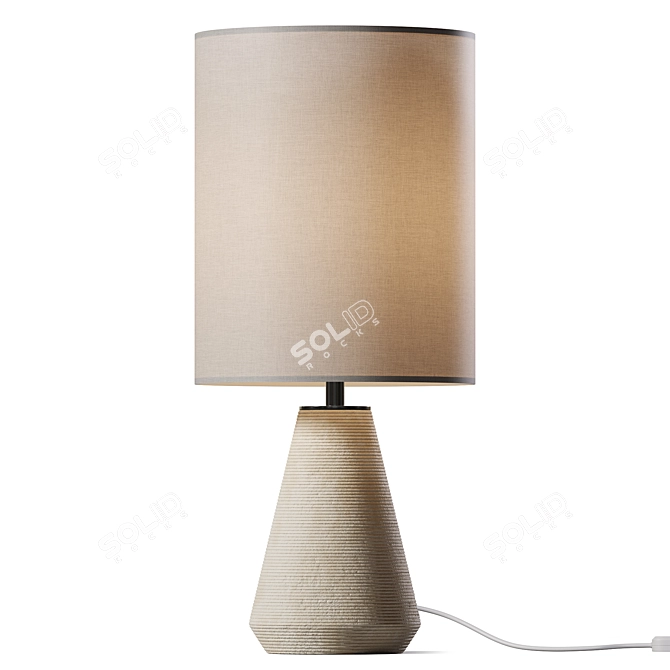 Modern Ribbed Ivory Angle Lamp 3D model image 3