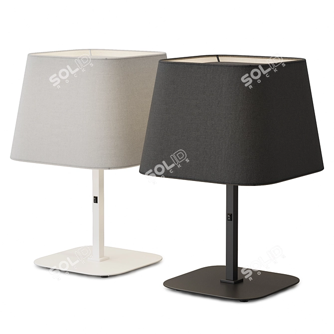 Metal Accent Lamp with Textile Shade 3D model image 1