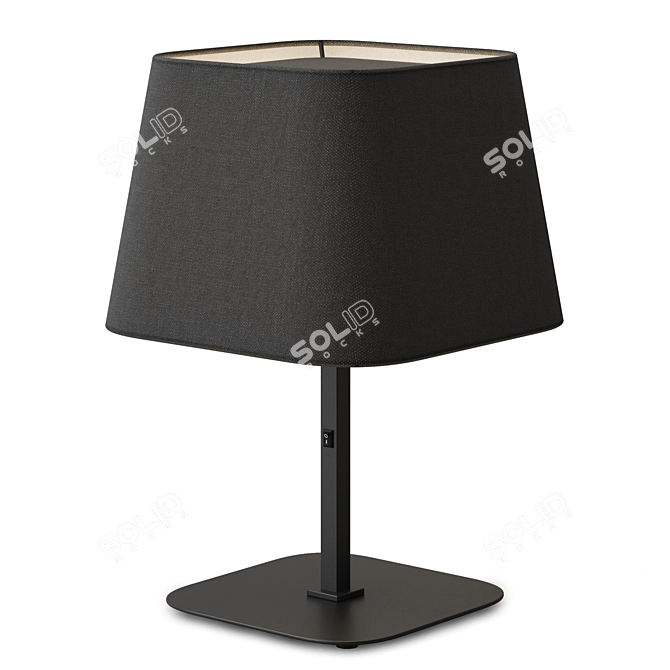 Metal Accent Lamp with Textile Shade 3D model image 2