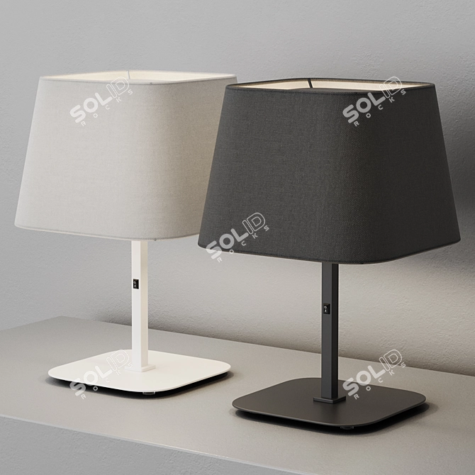 Metal Accent Lamp with Textile Shade 3D model image 6