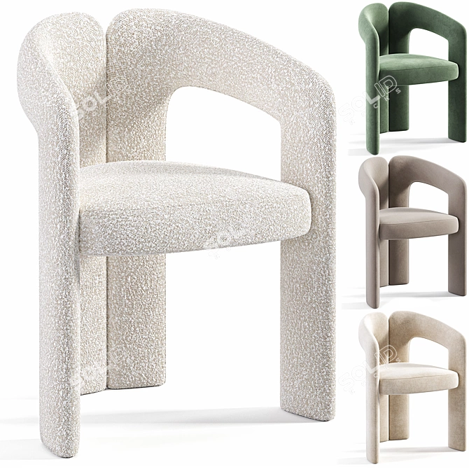 Contemporary DUDET PRO Armchair 3D model image 1