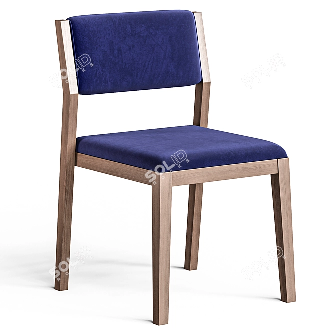 Modern Upholstered Wood Chair Atenas 3D model image 2