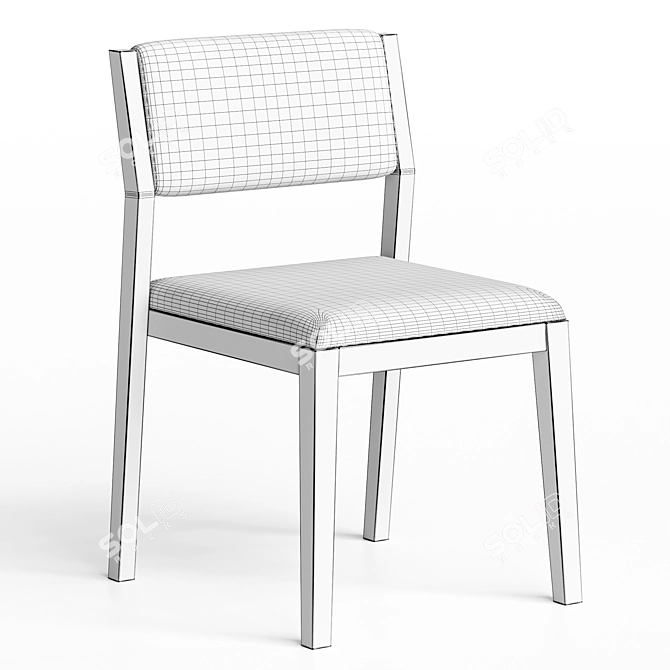 Modern Upholstered Wood Chair Atenas 3D model image 4