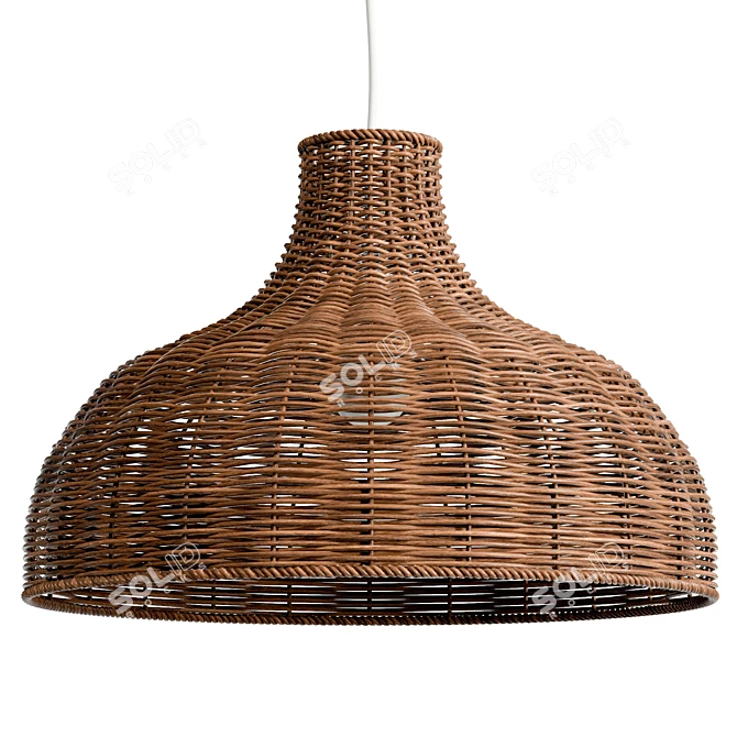 Hand-Woven Rattan Pendant Light 3D model image 1