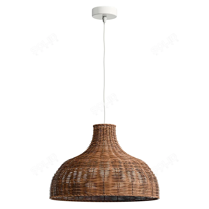 Hand-Woven Rattan Pendant Light 3D model image 2