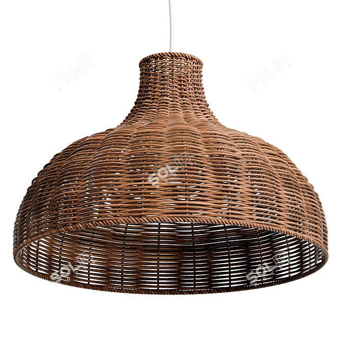 Hand-Woven Rattan Pendant Light 3D model image 5