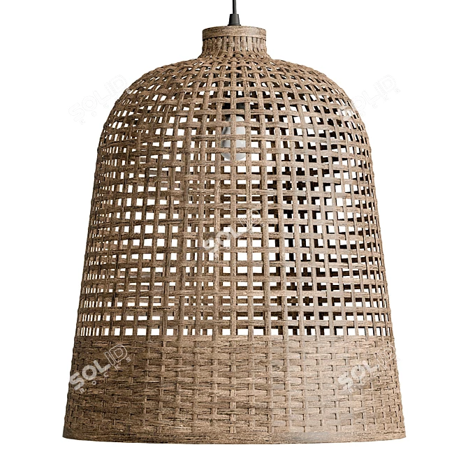 Bamboo Pendant Light with UVs 3D model image 1