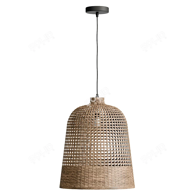 Bamboo Pendant Light with UVs 3D model image 2