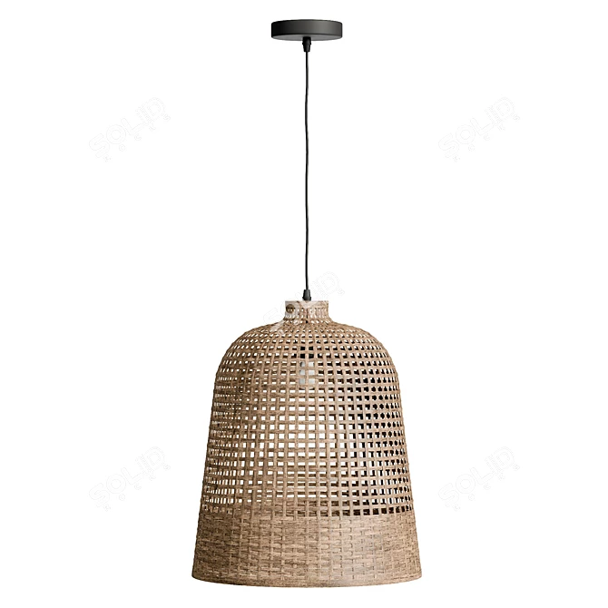 Bamboo Pendant Light with UVs 3D model image 3