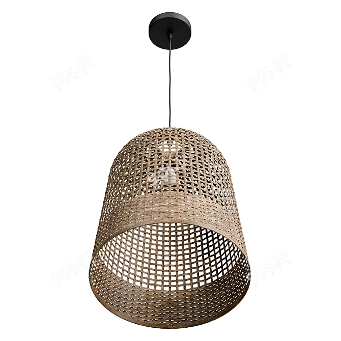 Bamboo Pendant Light with UVs 3D model image 4