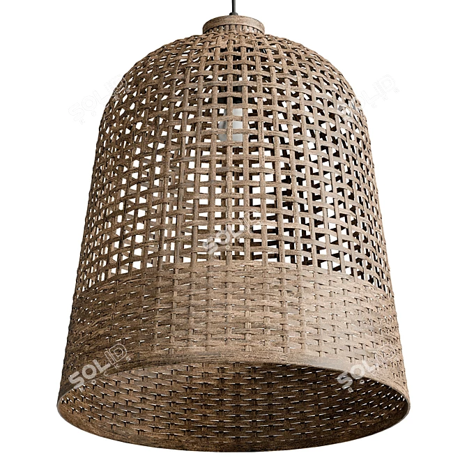 Bamboo Pendant Light with UVs 3D model image 5