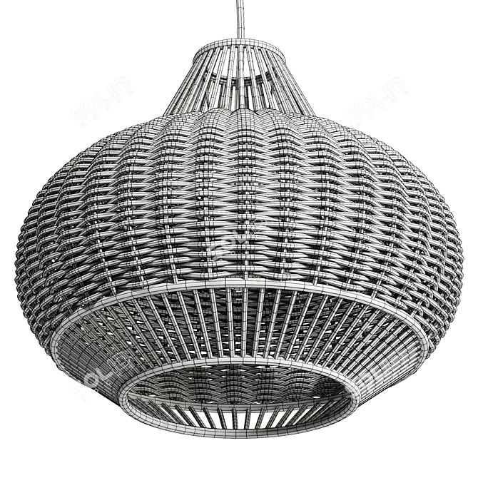 Handwoven Wicker Pendant Lighting 3D model image 6