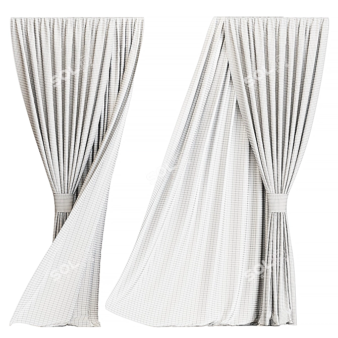 Decorative Curtain Panel 09 3D model image 2