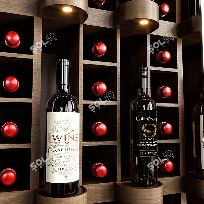 Modern Hanging Bottle Wine Cellar 3D model image 4