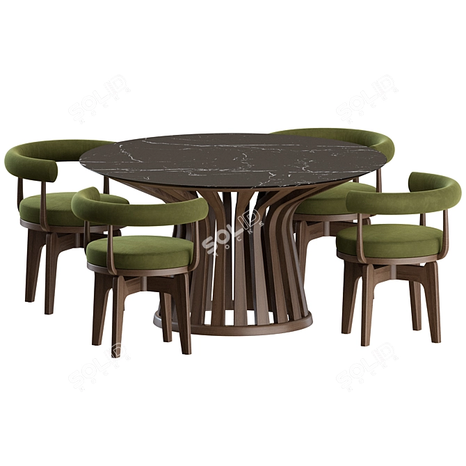 Mid-Century Cassina Dining Set 3D model image 5