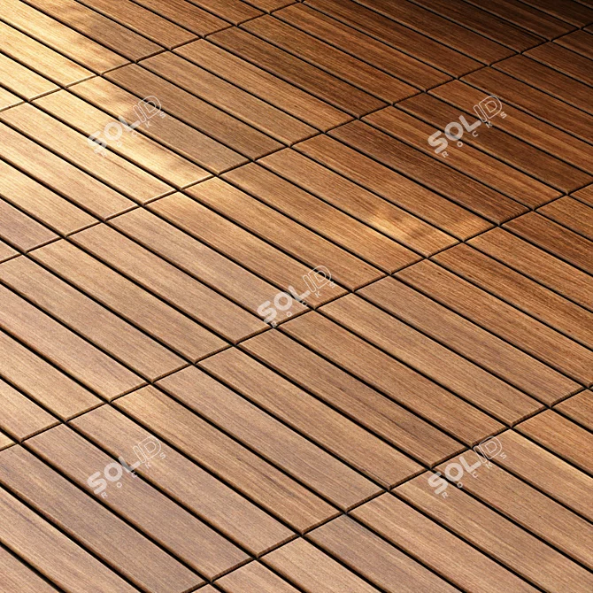 Seamless PBR Wooden Parquet Patterns 3D model image 3