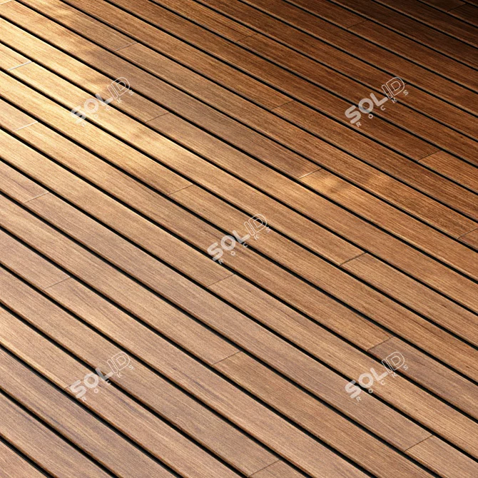 Seamless PBR Wooden Parquet Patterns 3D model image 4