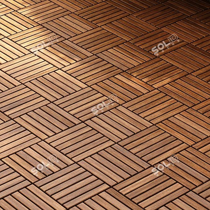 Seamless PBR Wooden Parquet Patterns 3D model image 7