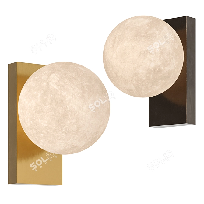 Modern Alabaster Wall Sconce 3D model image 2