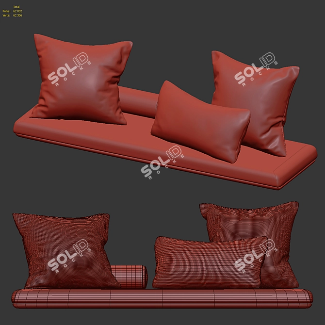 Decorative Pillow Set for Home 3D model image 4