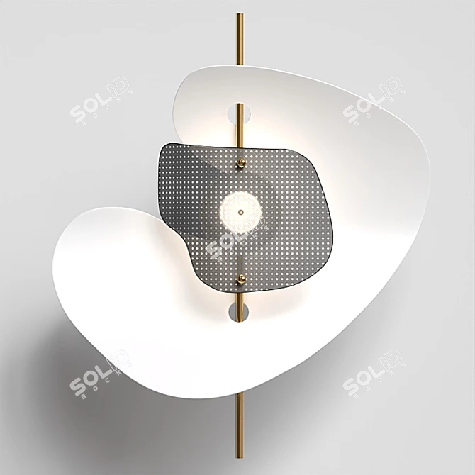  Metal Mesh LED Wall Light 3D model image 1