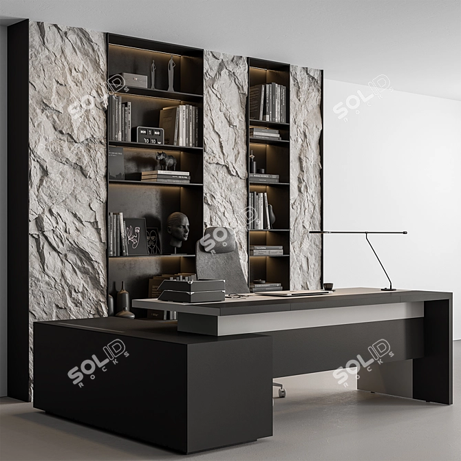 Translated text from Russian: "Boss Desk - Office Furniture 543"

Executive Desk Set 543 3D model image 1