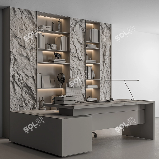 Translated text from Russian: "Boss Desk - Office Furniture 543"

Executive Desk Set 543 3D model image 4