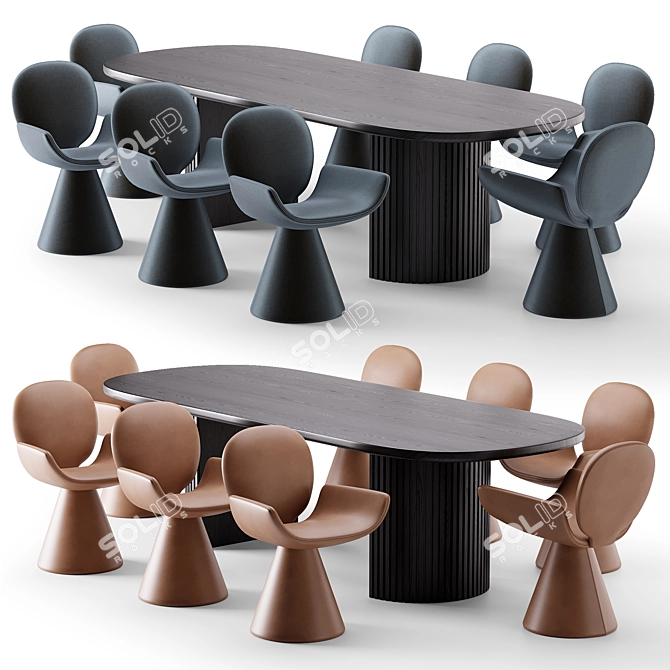 YOUPI Dining Set: Modern 3Ds Max Design 3D model image 1