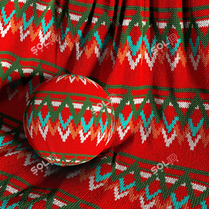 Christmas Fabric Texture Set 13 3D model image 3