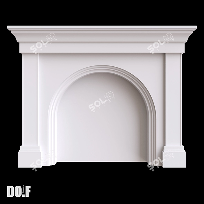 Customizable Gypsum Fireplace Portal 3D model image 2