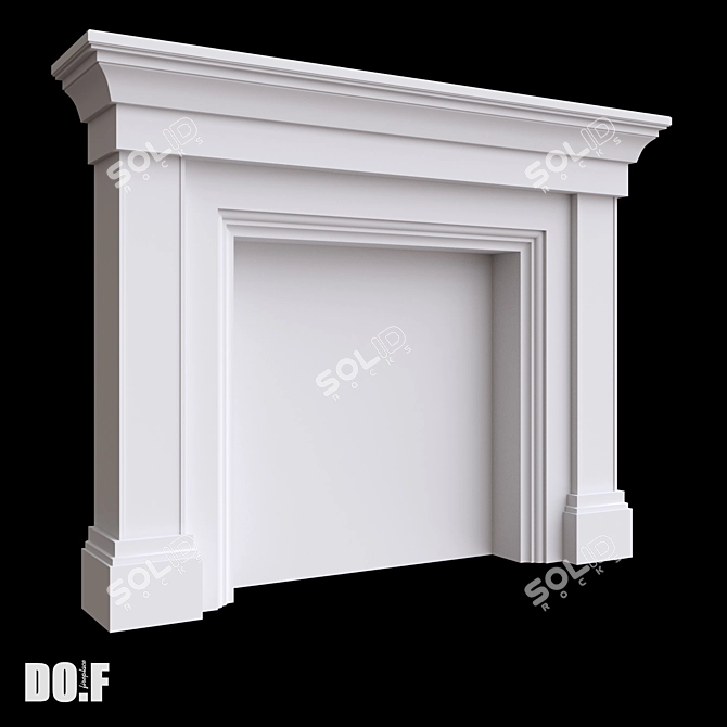 Versatile Gypsum Fireplace Portal 3D model image 1