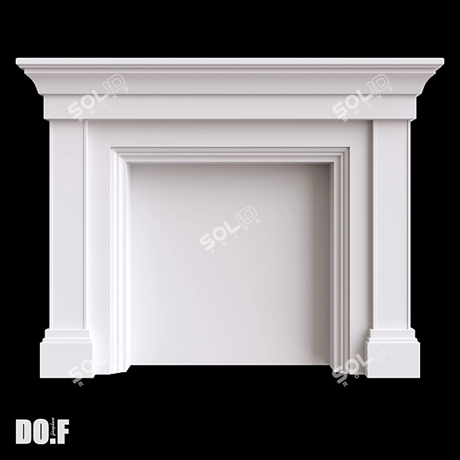 Versatile Gypsum Fireplace Portal 3D model image 2