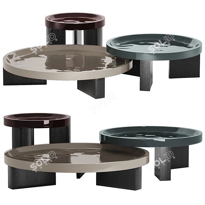Wooddi Olape Set of Coffee Tables 3D model image 1