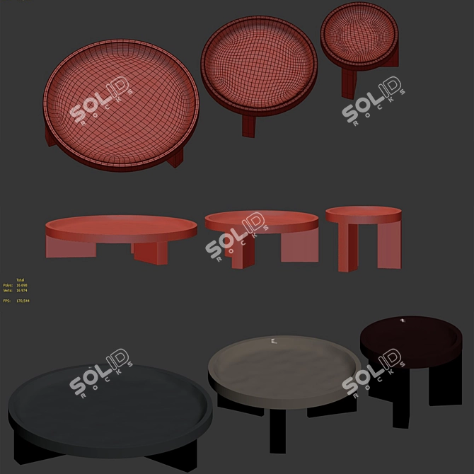 Wooddi Olape Set of Coffee Tables 3D model image 3