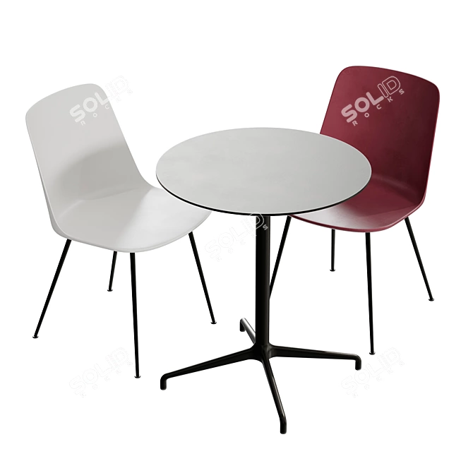 Modern Chair & Table Set 3D model image 4