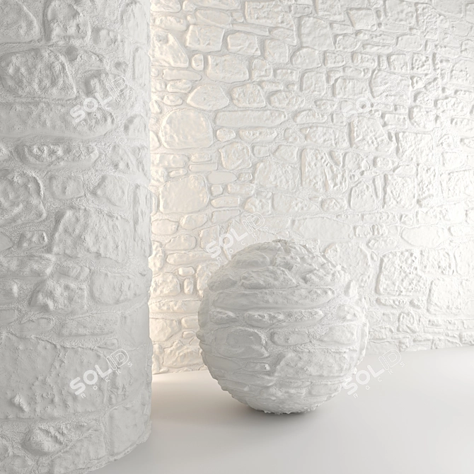  Stone Wall 18: 3D Model & Textures 3D model image 3