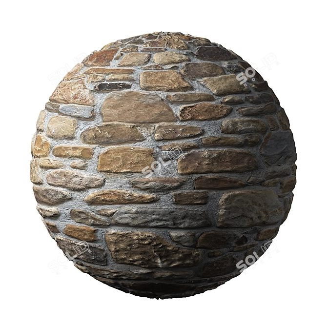  Stone Wall 18: 3D Model & Textures 3D model image 6