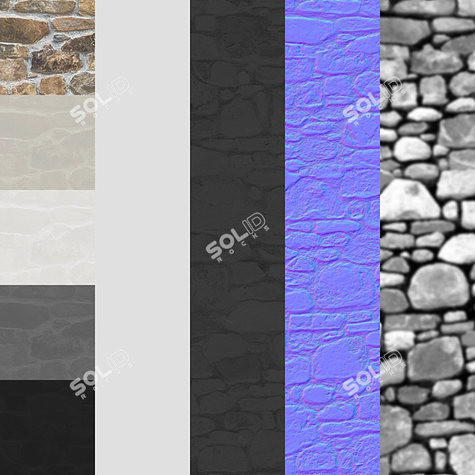  Stone Wall 18: 3D Model & Textures 3D model image 7