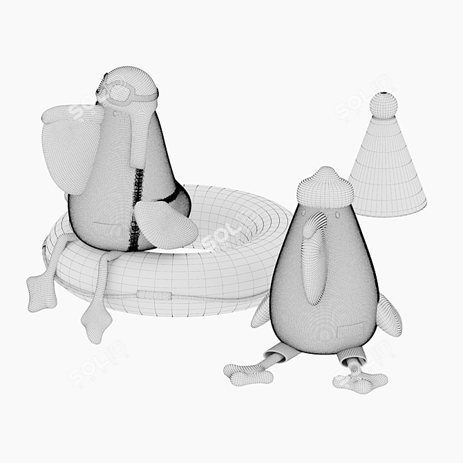 Patrick & Antoine Plush Pelicans 3D model image 3