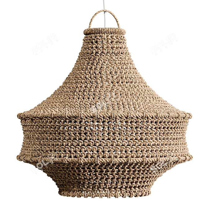 Rustic Rope Pendant Light Fixture 3D model image 1