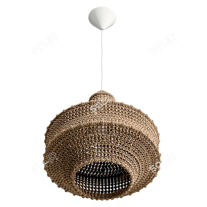Rustic Rope Pendant Light Fixture 3D model image 4