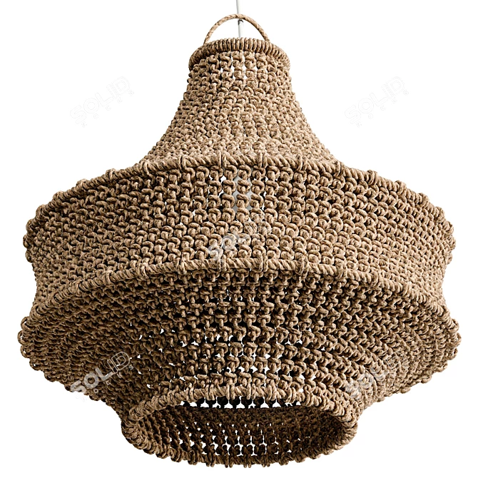 Rustic Rope Pendant Light Fixture 3D model image 5