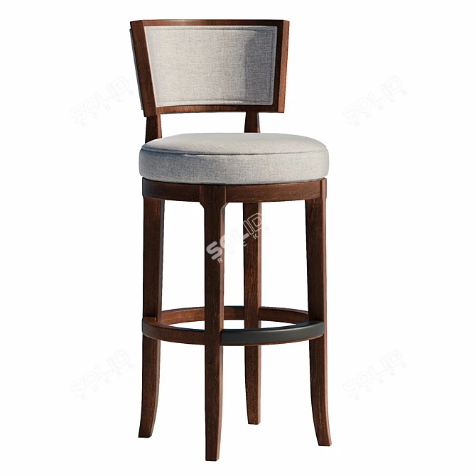 Luxury Ivory Macau Swivel Stool 3D model image 1