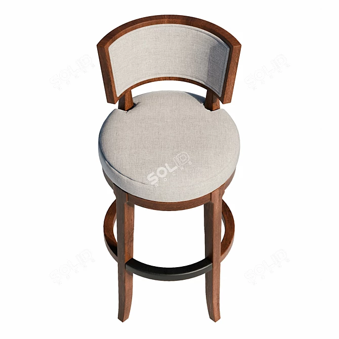 Luxury Ivory Macau Swivel Stool 3D model image 3