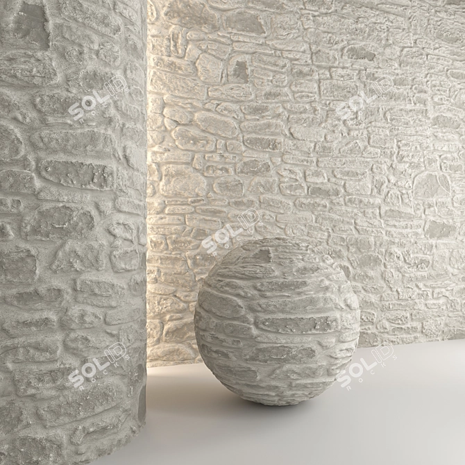 Stone Wall 3D Model Kit 3D model image 1